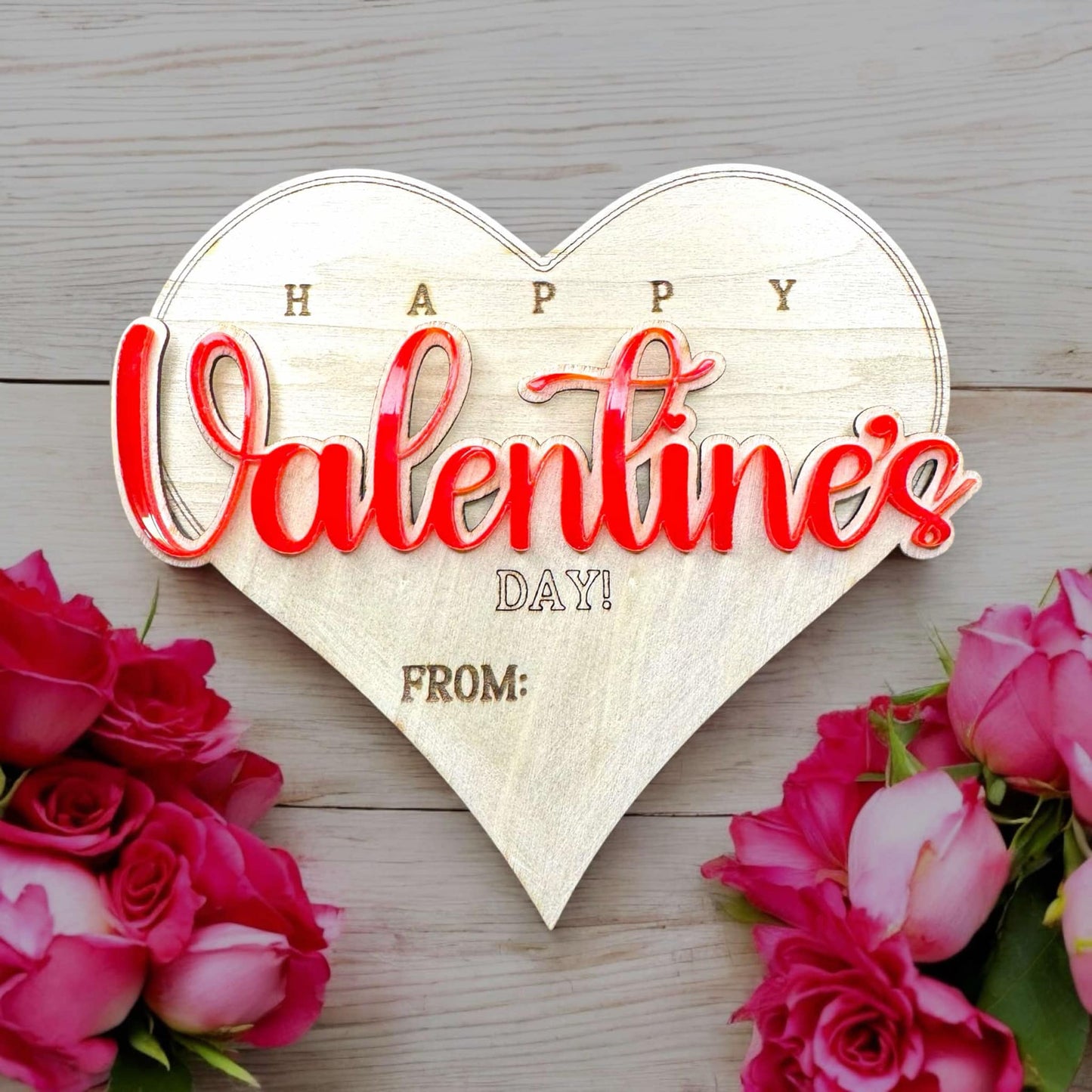 Rustic Happy Valentine's Day Gift Card Holder