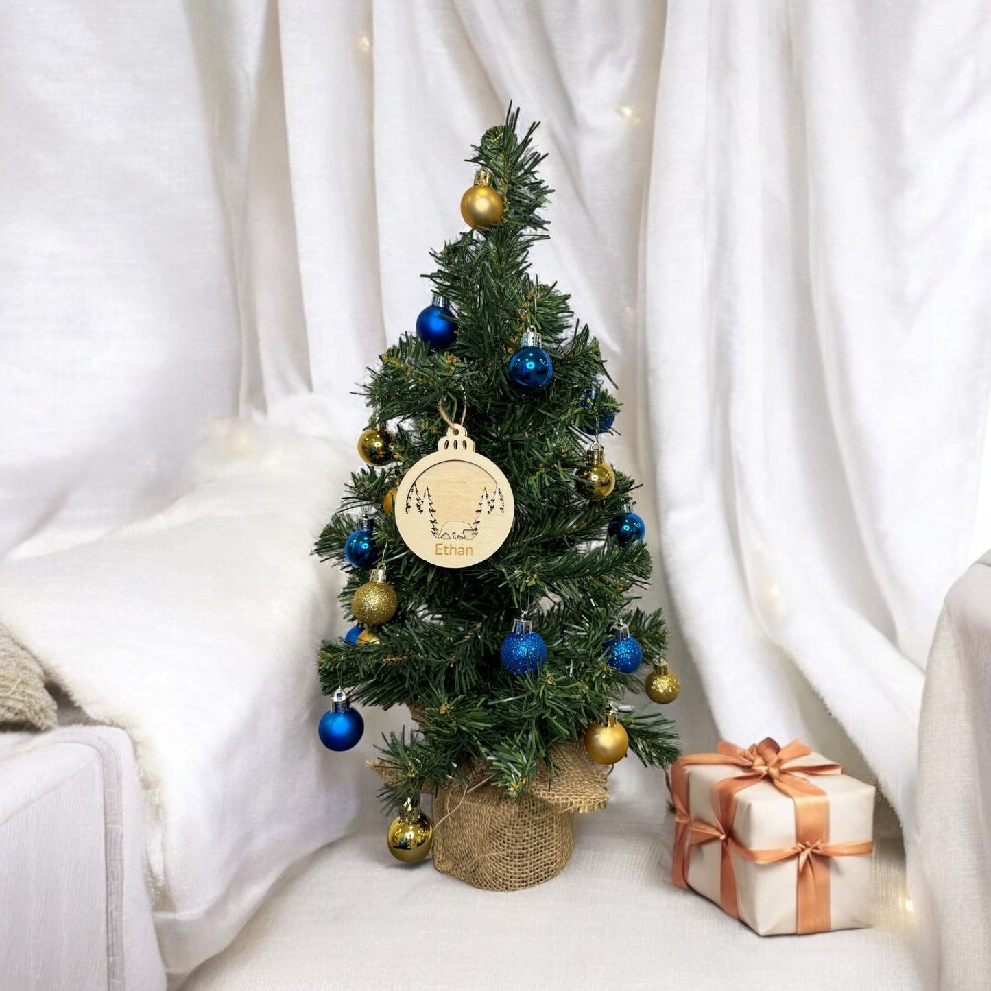 Double Layer Forest Bear Ornament (Set of 6)