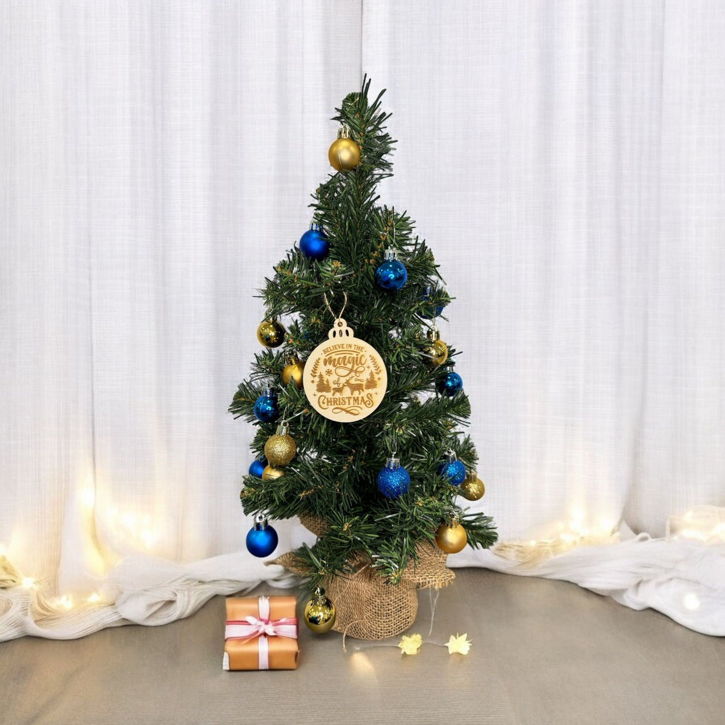 Engraved Christmas Magic Wooden Ornament (Set of 6)