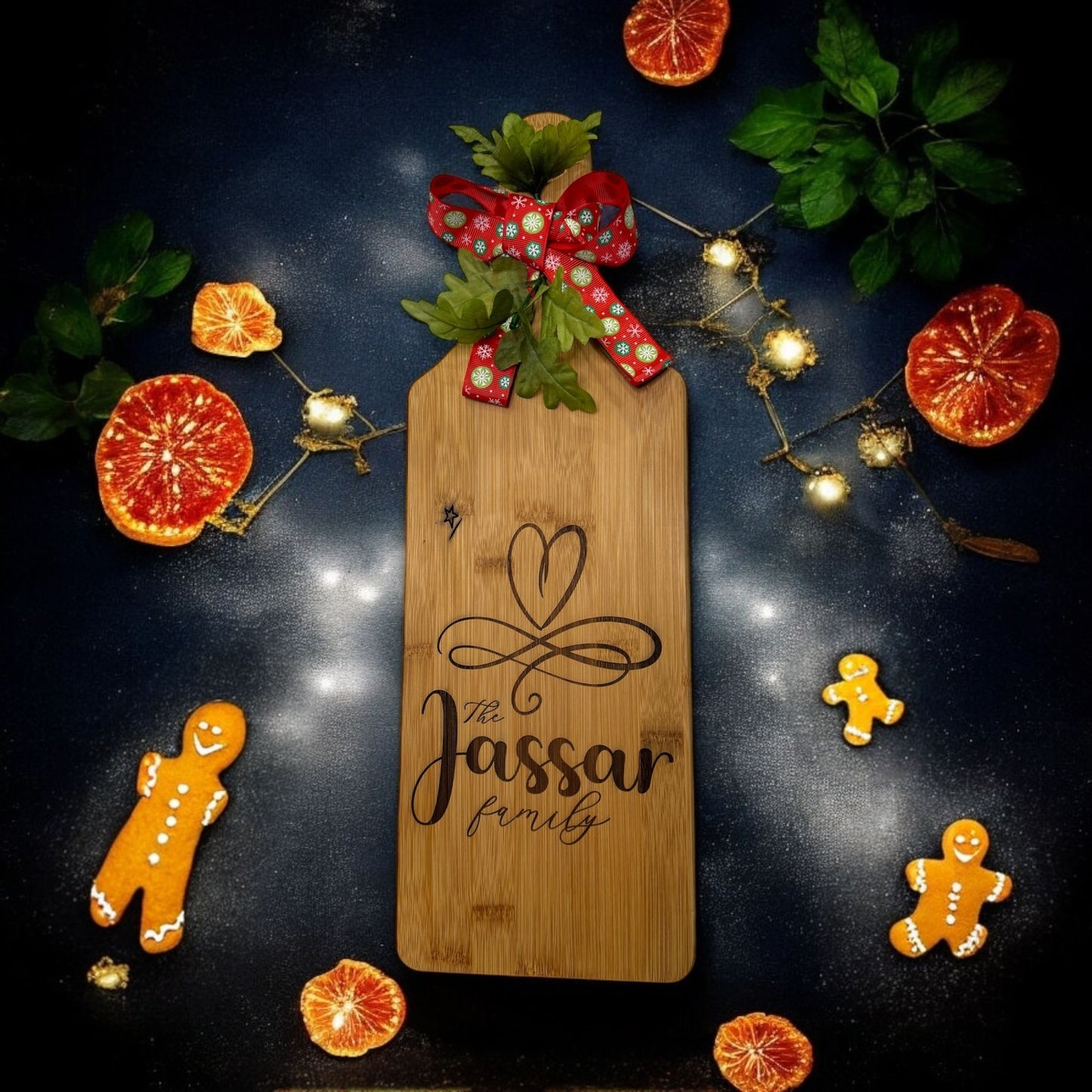 Family Name Heart Charcuterie Board