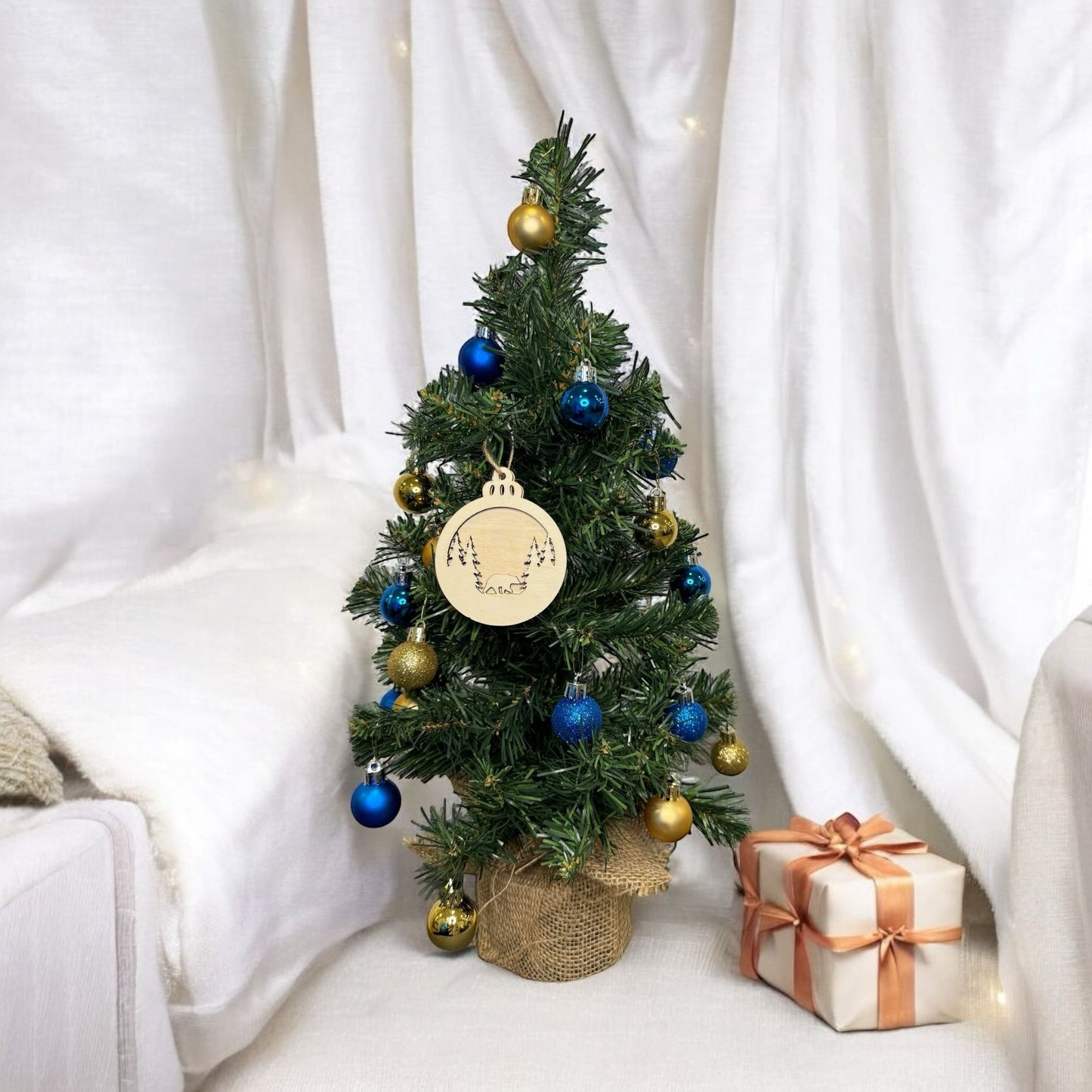 Double Layer Forest Bear Ornament (Set of 6)