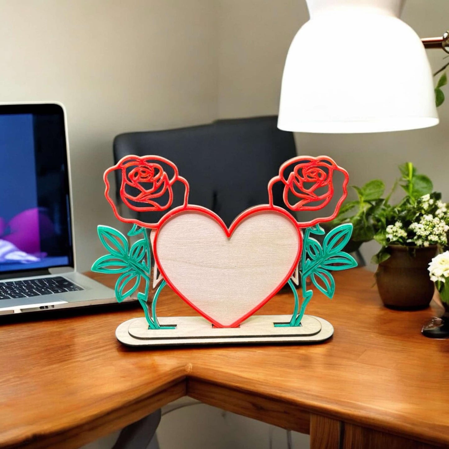 Double Rose Heart Frame