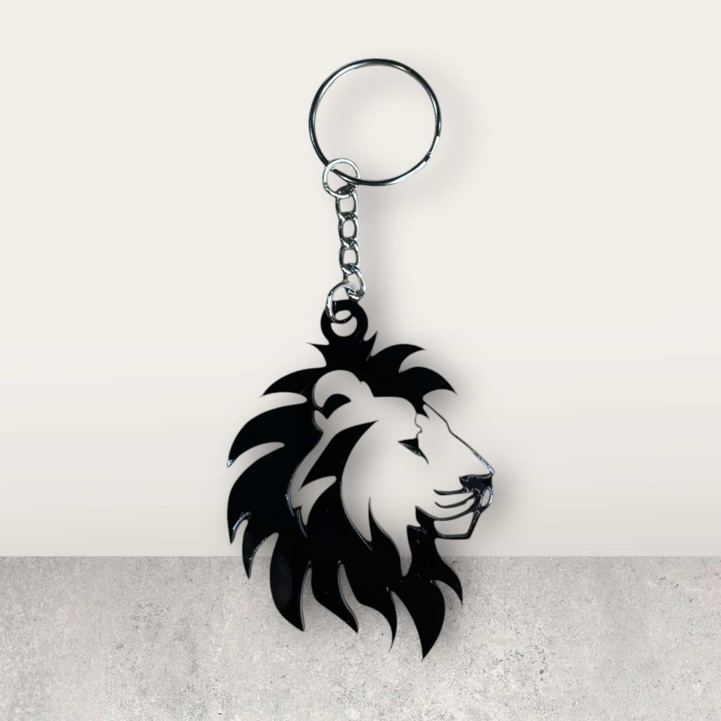 Fierce Lion Silhouette Keychain