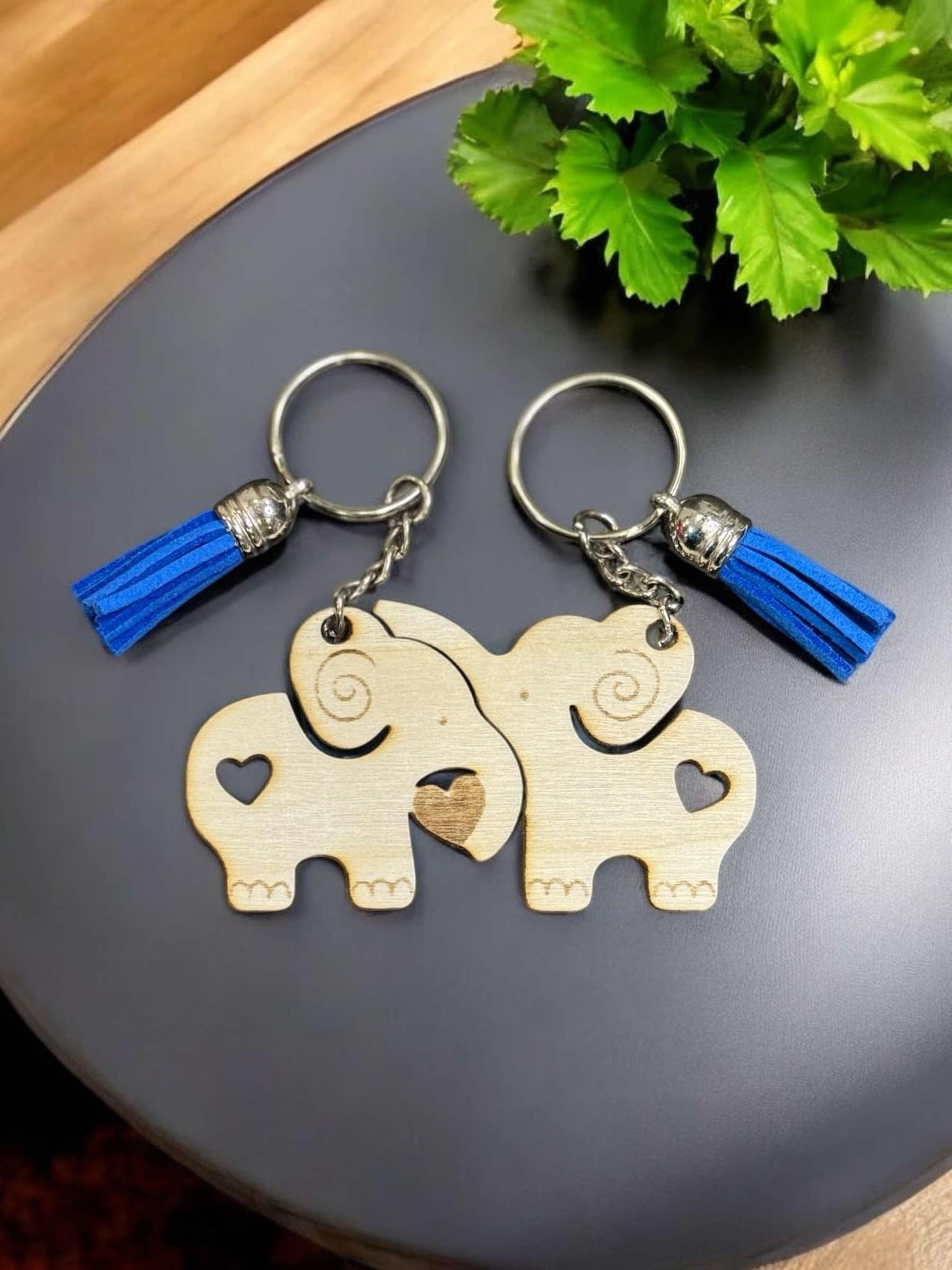 Elephant Couple Keychains
