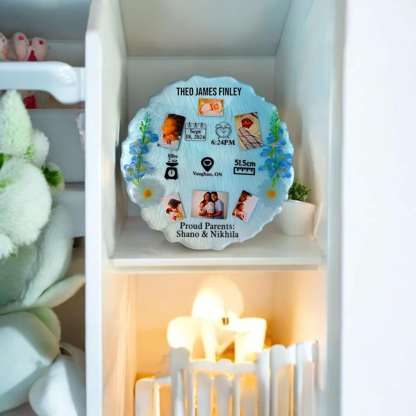 Resin Baby's Birth Memory Plaque