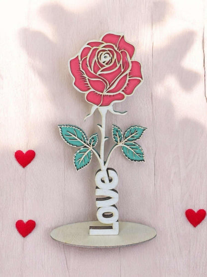 Eternal Love Wooden Rose