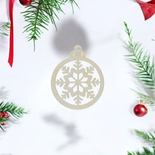 Snowflake Wooden Ornament (Set of 6)