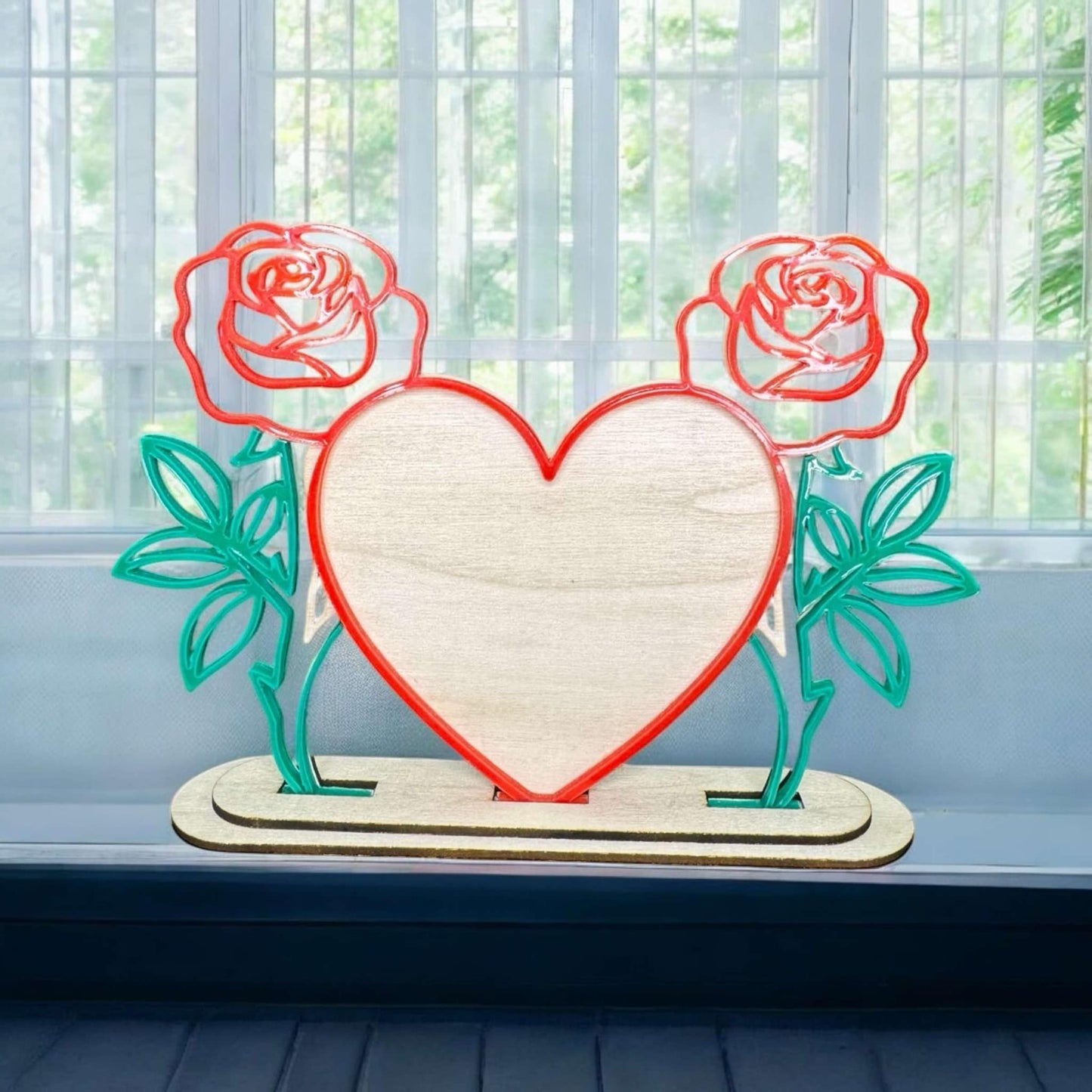 Double Rose Heart Frame