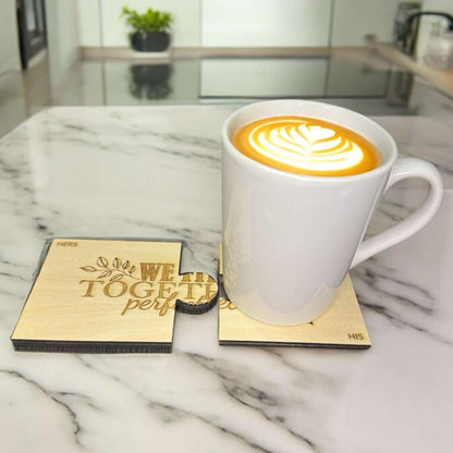 We Fit Together Perfectly Puzzle Coasters Set