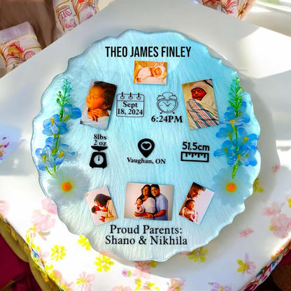 Resin Baby's Birth Memory Plaque