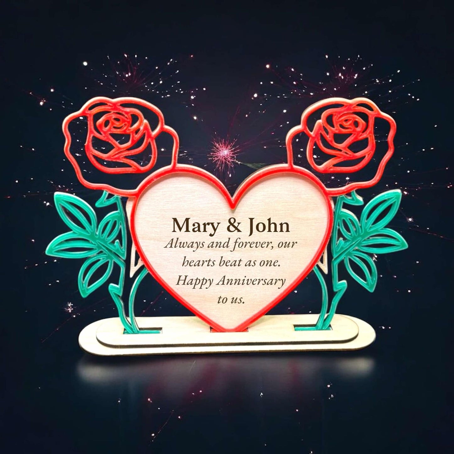 Double Rose Heart Frame