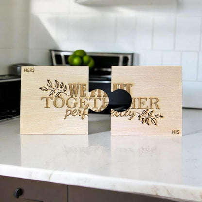 We Fit Together Perfectly Puzzle Coasters Set
