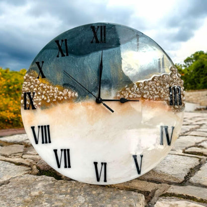 Midnight Cascade Resin Clock