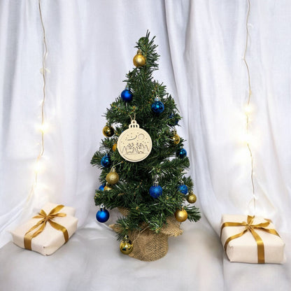 Double Layered Pair of Reindeer Forest Ornament (Set of 6)