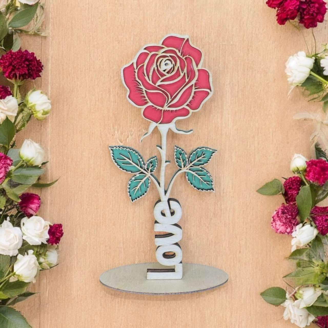 Eternal Love Wooden Rose