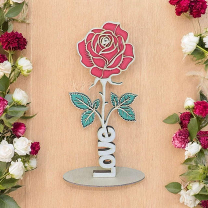 Eternal Love Wooden Rose