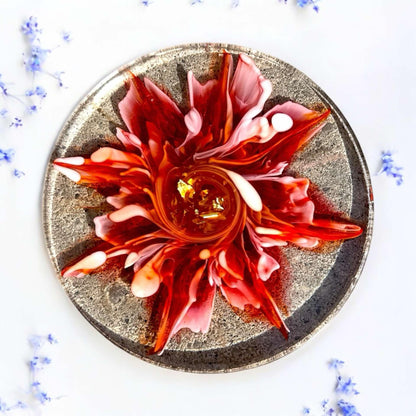 Fiery Bloom Resin Coaster