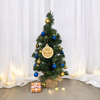 Engraved Christmas Magic Wooden Ornament (Set of 6)