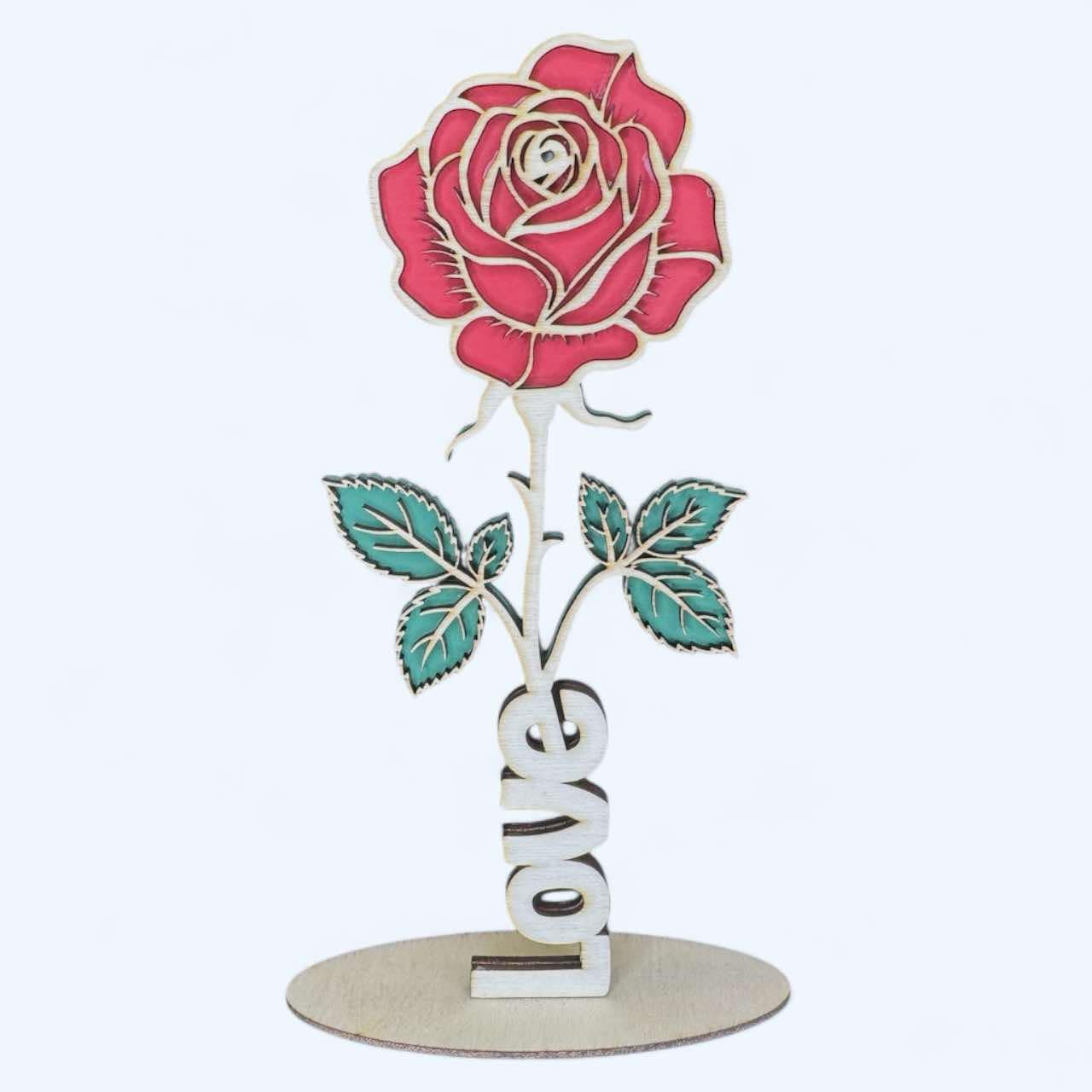Eternal Love Wooden Rose