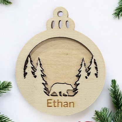 Double Layer Forest Bear Ornament (Set of 6)