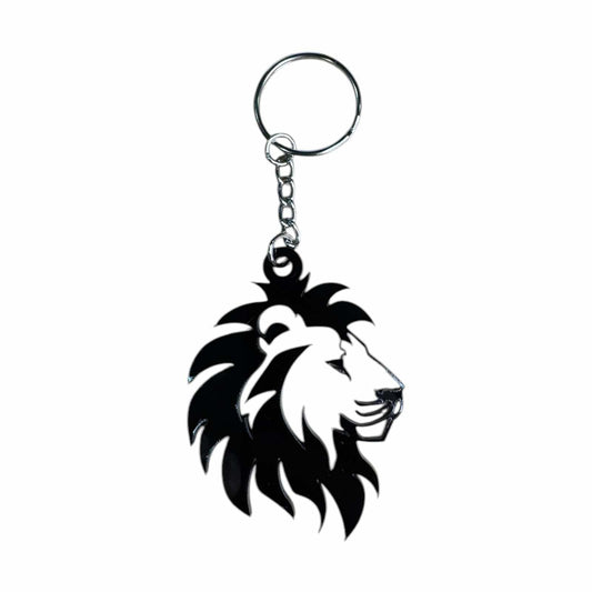 Fierce Lion Silhouette Keychain