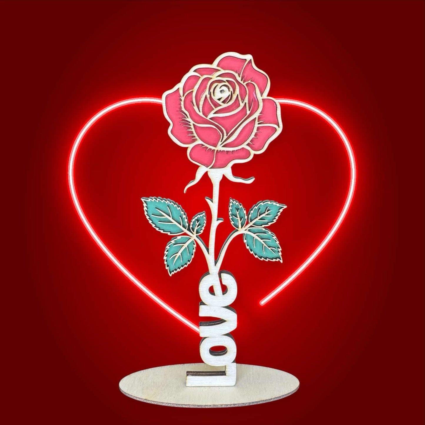 Eternal Love Wooden Rose