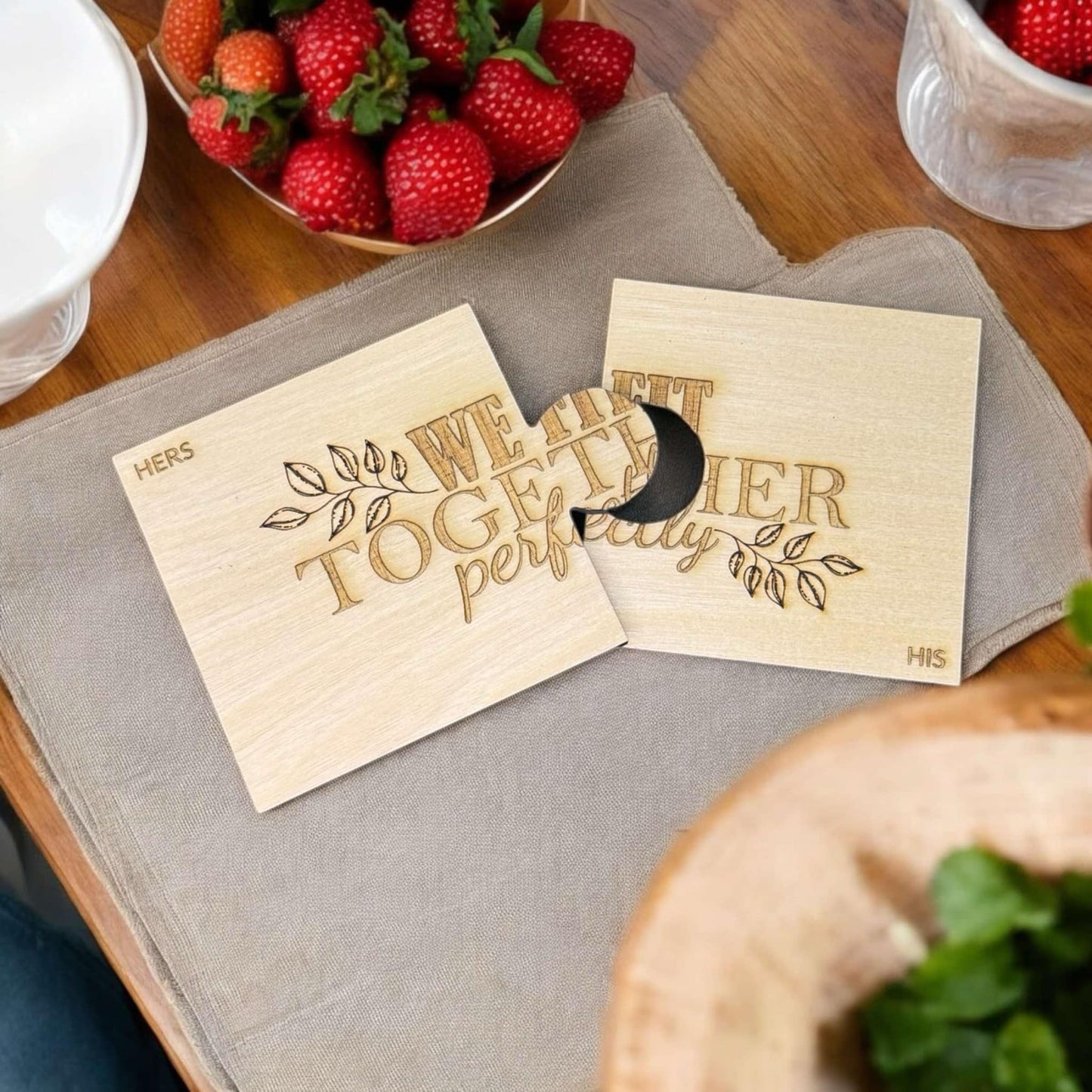 We Fit Together Perfectly Puzzle Coasters Set