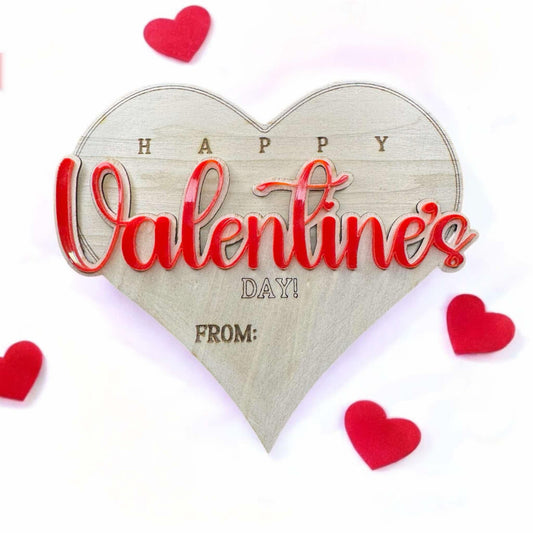 Rustic Happy Valentine's Day Gift Card Holder