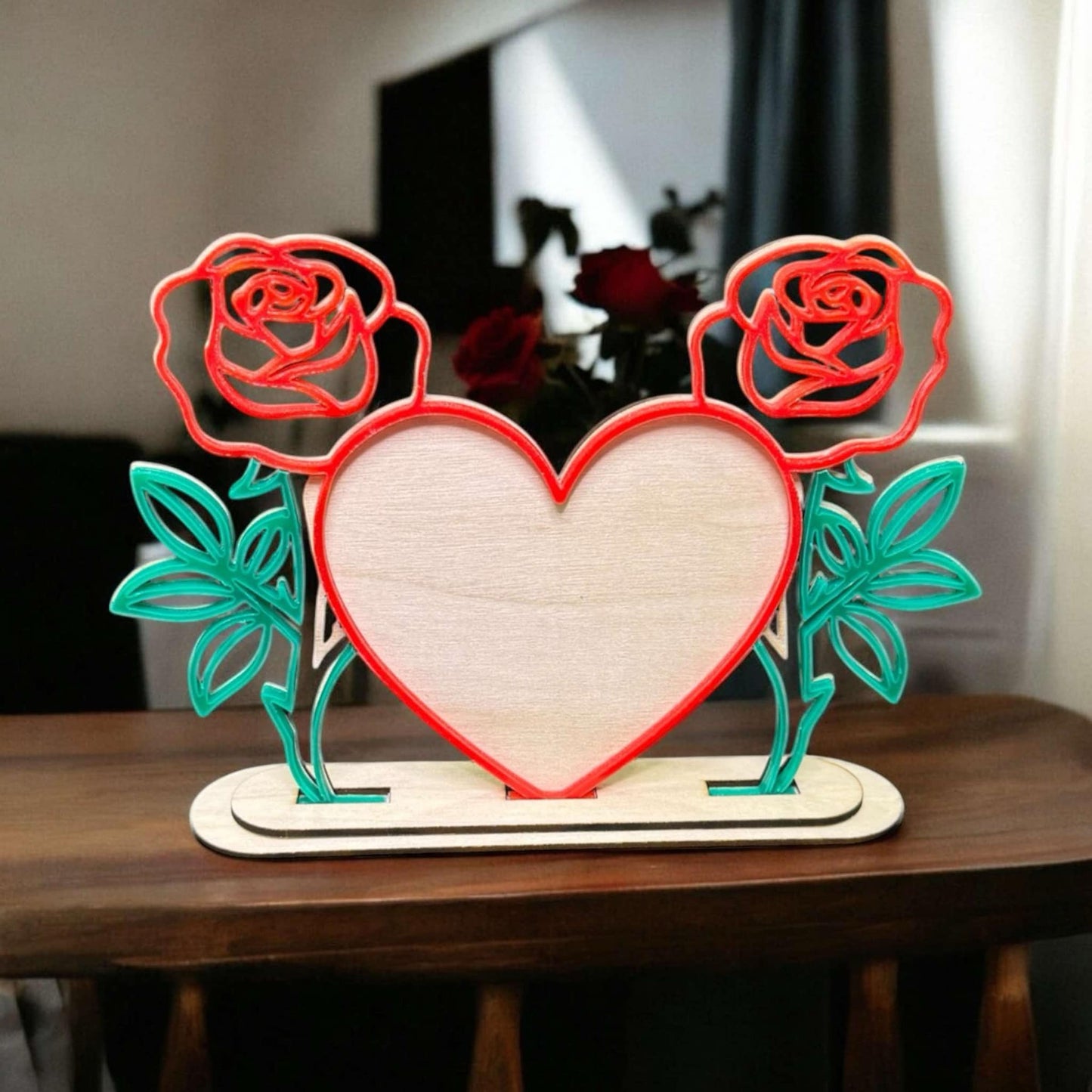 Double Rose Heart Frame