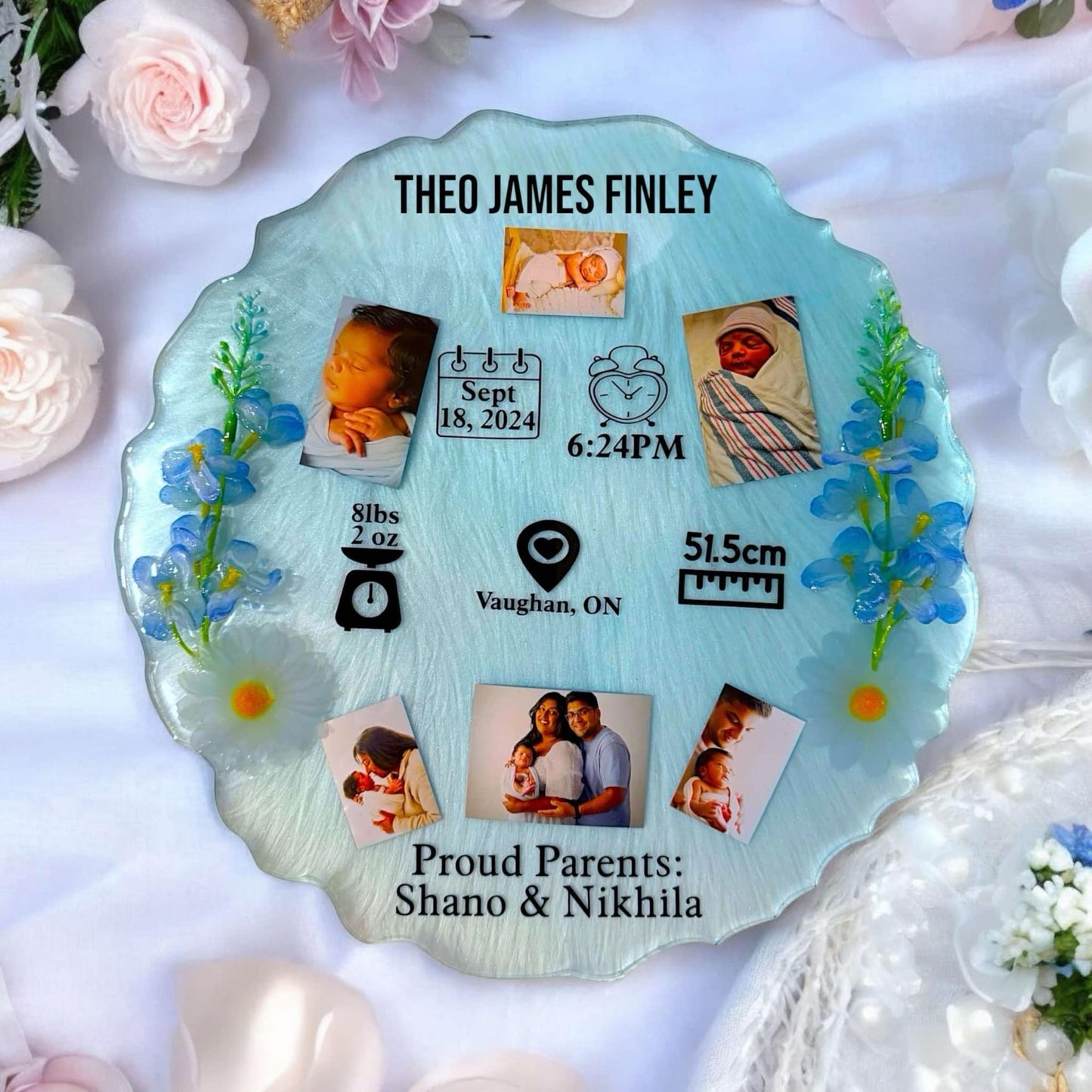 Resin Baby's Birth Memory Plaque