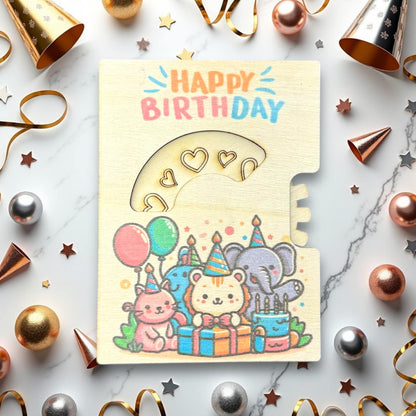 Animal Birthday Turnable Birthday Card