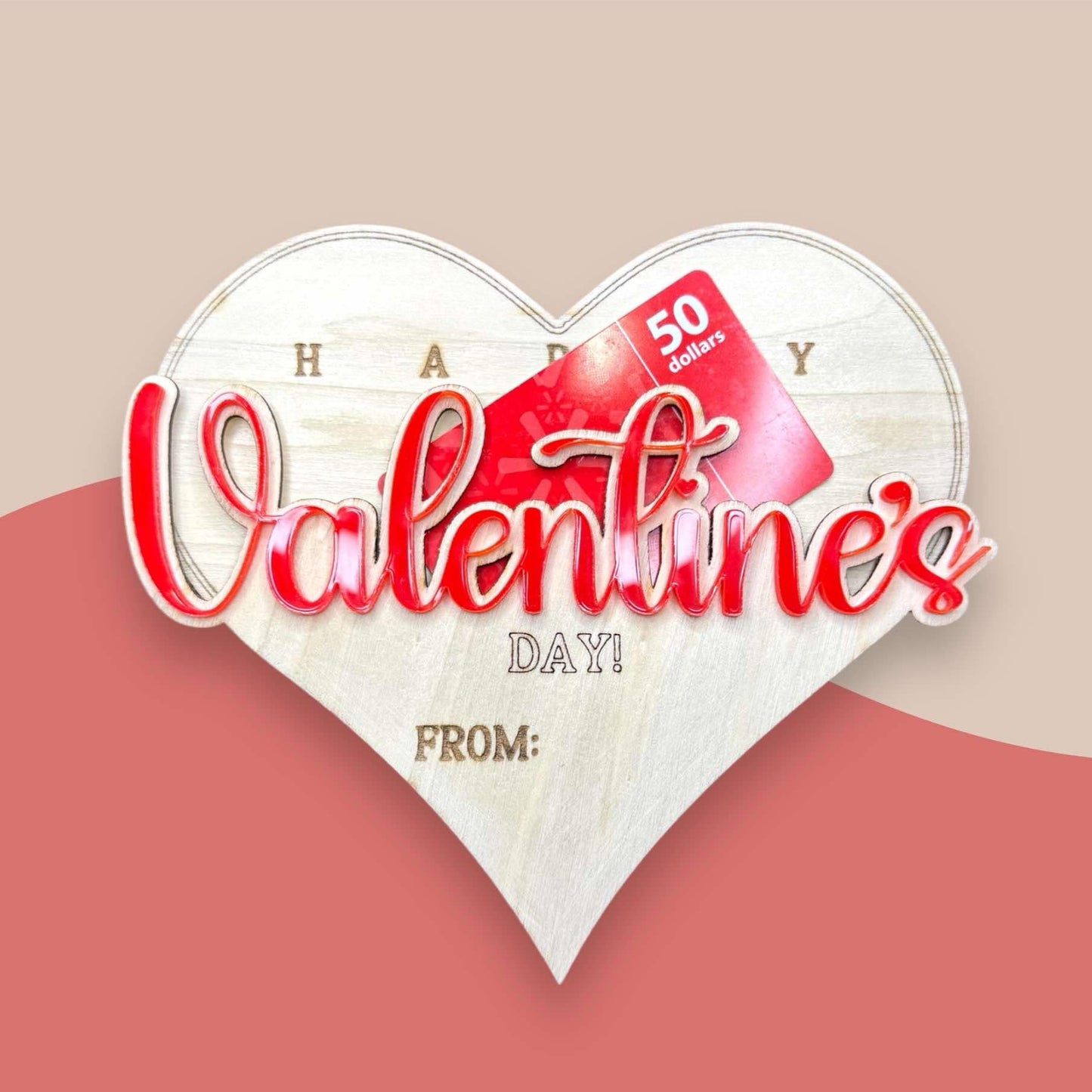 Rustic Happy Valentine's Day Gift Card Holder