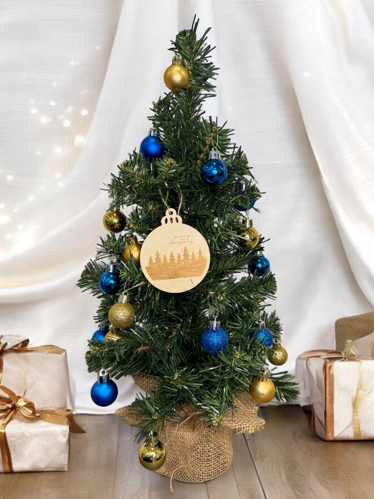 Engraved Merry Christmas Forest (Set of 6)