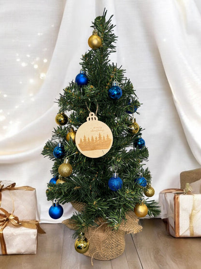 Engraved Merry Christmas Forest (Set of 6)