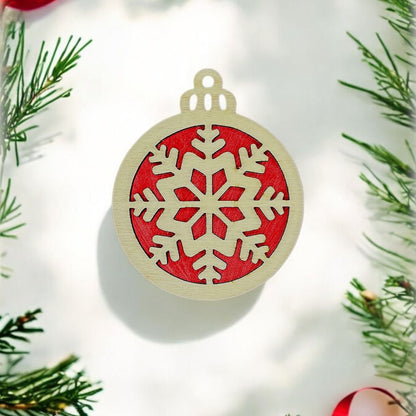 Snowflake Wooden Ornament (Set of 6)