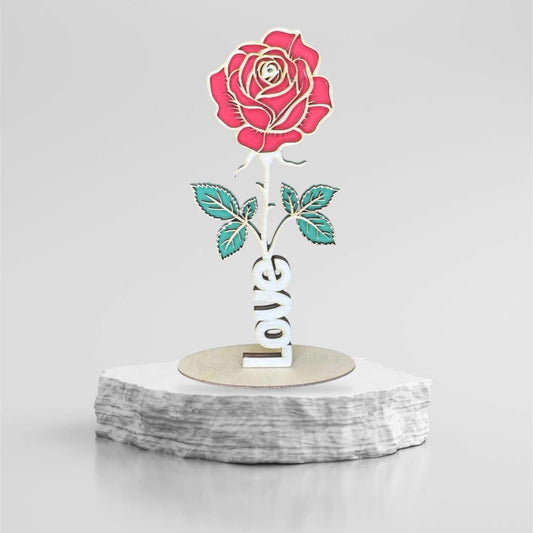 Eternal Love Wooden Rose
