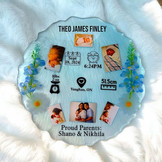 Resin Baby's Birth Memory Plaque