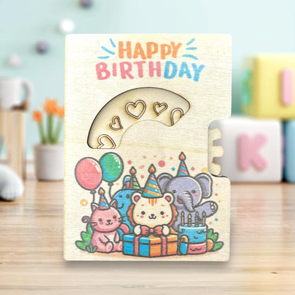Animal Birthday Turnable Birthday Card