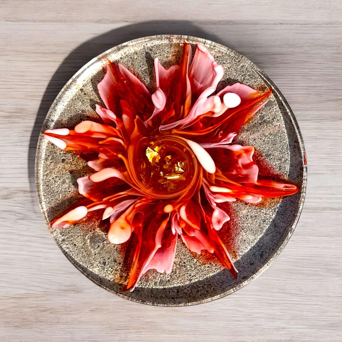 Fiery Bloom Resin Coaster