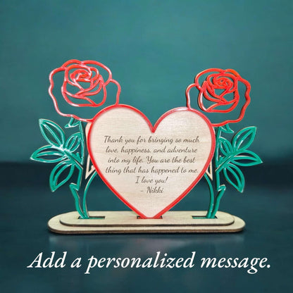 Double Rose Heart Frame