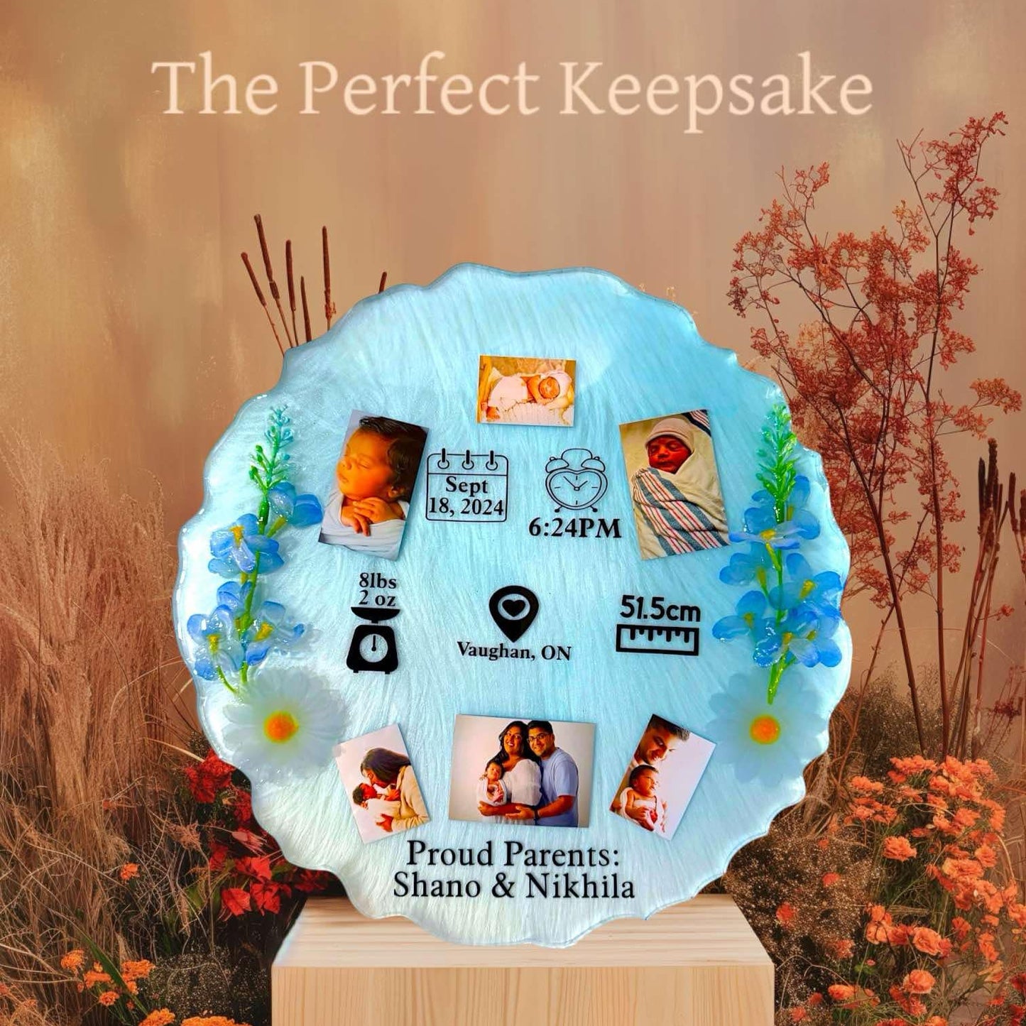 Resin Baby's Birth Memory Plaque