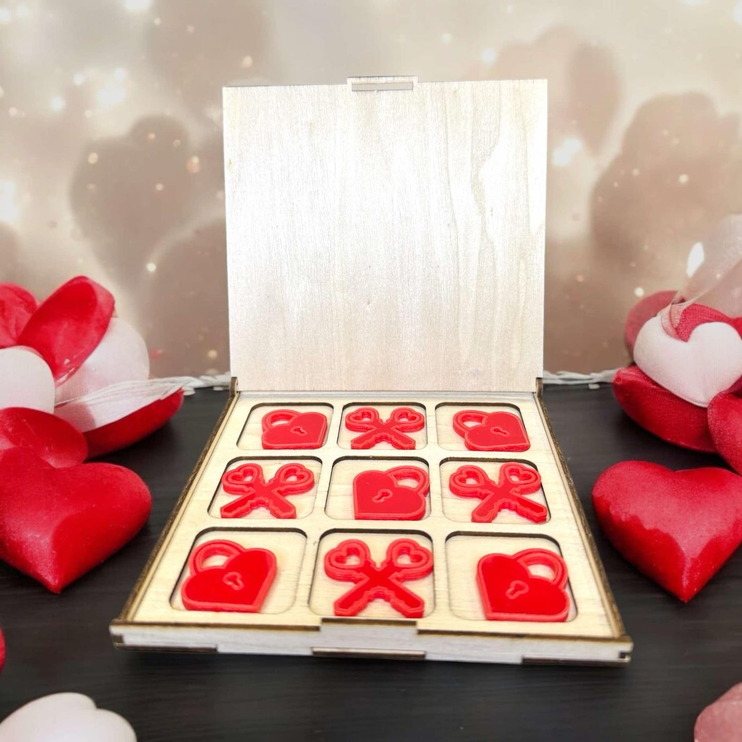 Heart Locks and Keys Tic Tac Toe Game