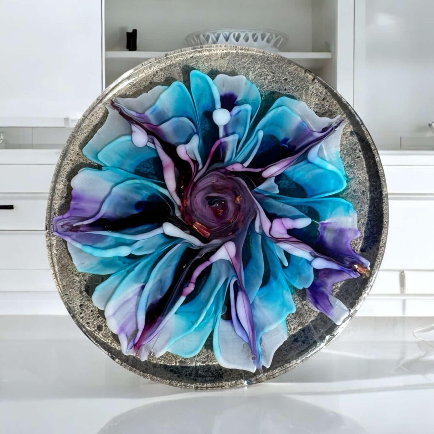 Serene Floral Bloom Resin Coaster