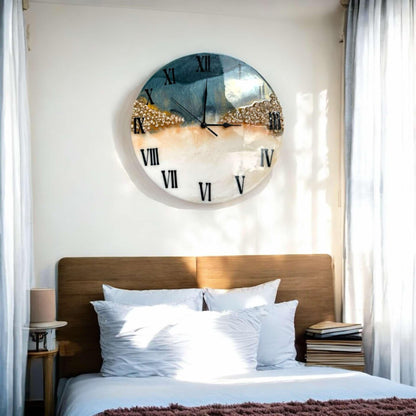 Midnight Cascade Resin Clock