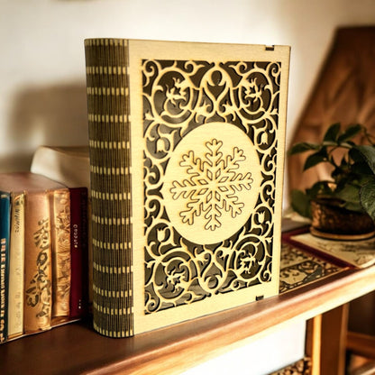 Mini Intricate Snowflake Wooden Book