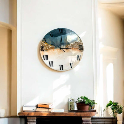 Midnight Cascade Resin Clock