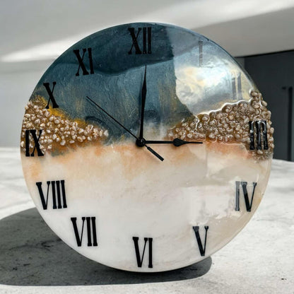Midnight Cascade Resin Clock