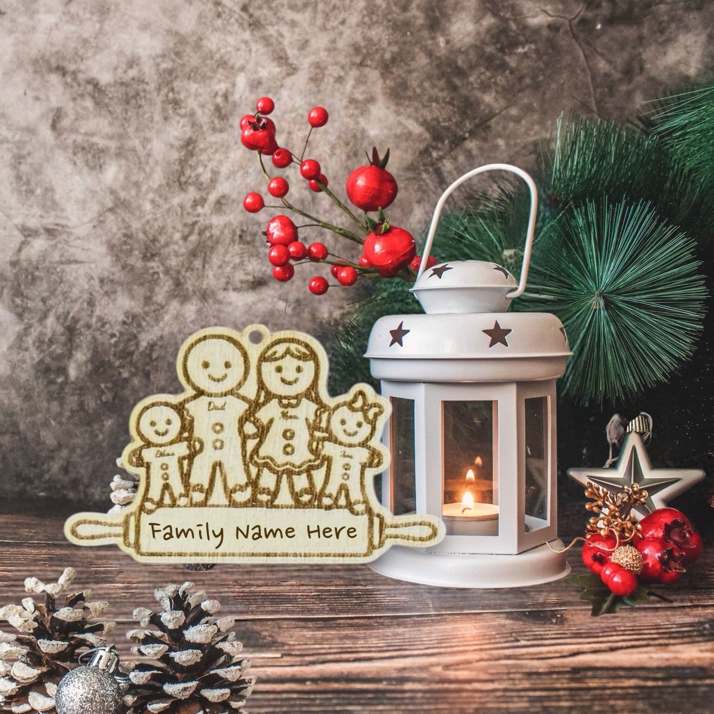 Gingerbread Family Ornament (Single)