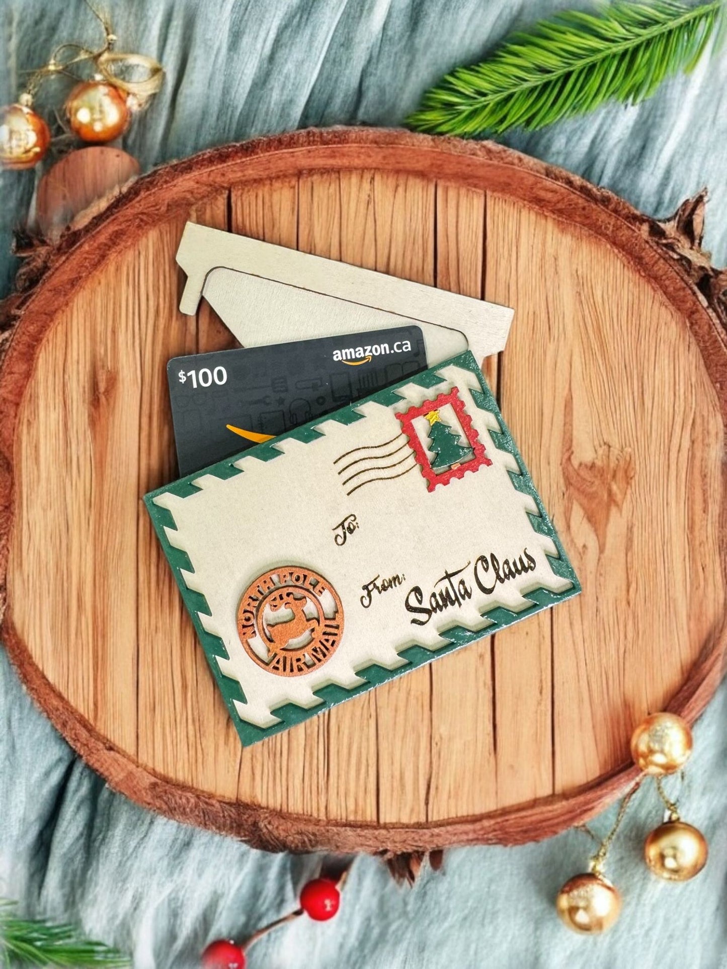 Santa Mail Postage Gift Card Holder