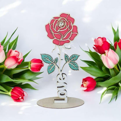 Eternal Love Wooden Rose